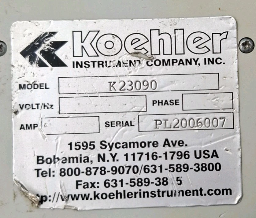 KOEHLER INSTRUMENT K23090 Portable Digital Analyzer/Controller Handheld K23090